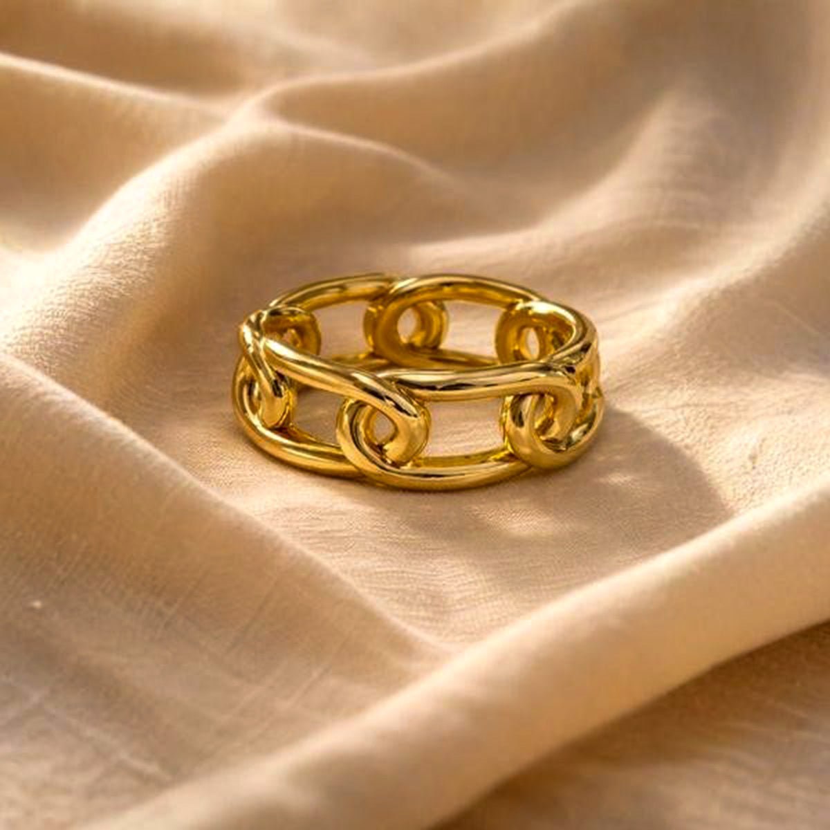 Gold plated chunky kada bracelet for women