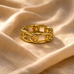 Gold plated chunky kada bracelet for women