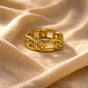 Gold plated chunky kada bracelet for women