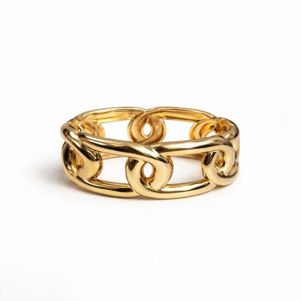 Gold plated chunky kada bracelet for women