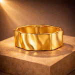 Gold Wavy Kada Bracelet for Women