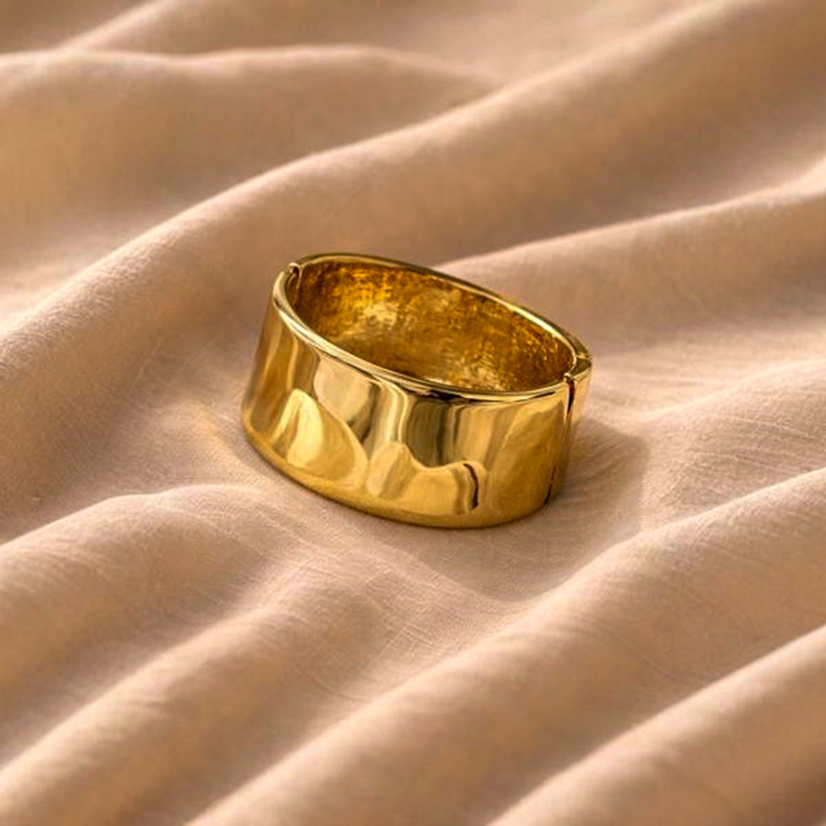 Wide Gold Statement Cuff Bracelet