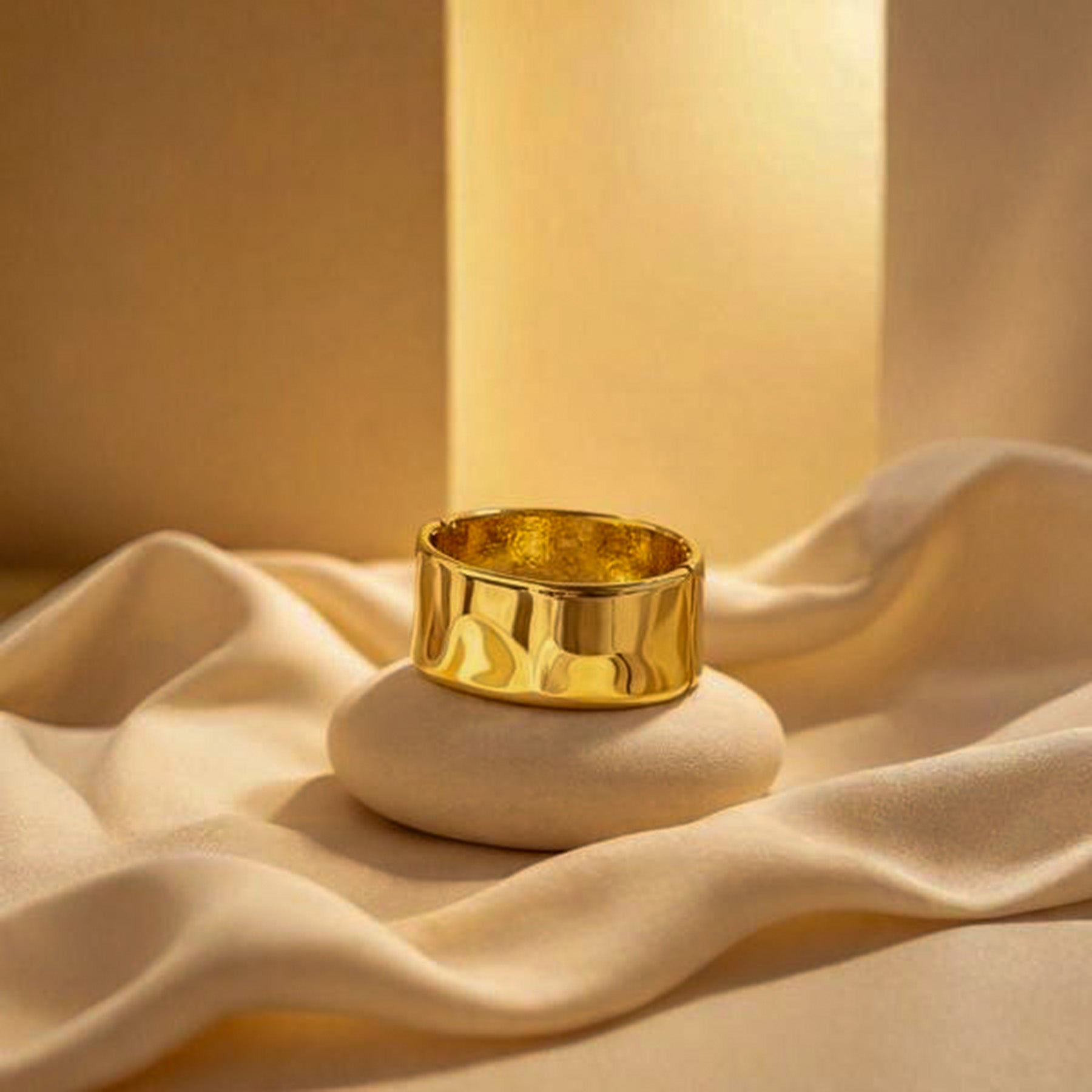 Wide Gold Statement Cuff Bracelet