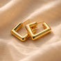 Luxe Crystal Square Gold Stud Earrings