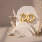 Luxe Crystal Square Gold Stud Earrings