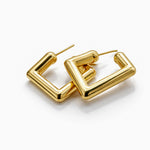 Luxe Crystal Square Gold Stud Earrings