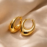 Elegant Gold Crescent Hoop Earrings