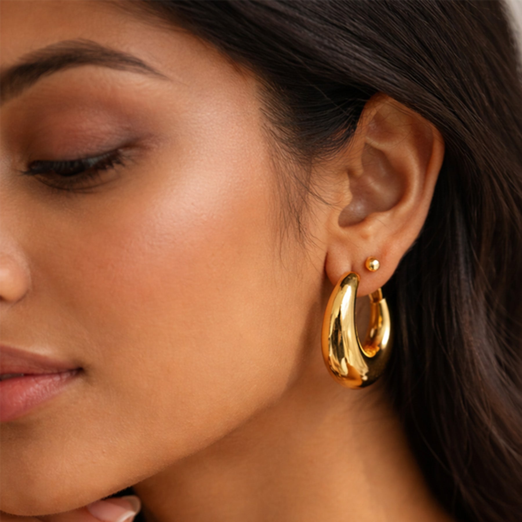 Gold Spiral Hoop Earrings