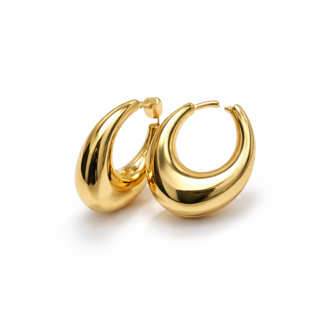 Gold Spiral Hoop Earrings