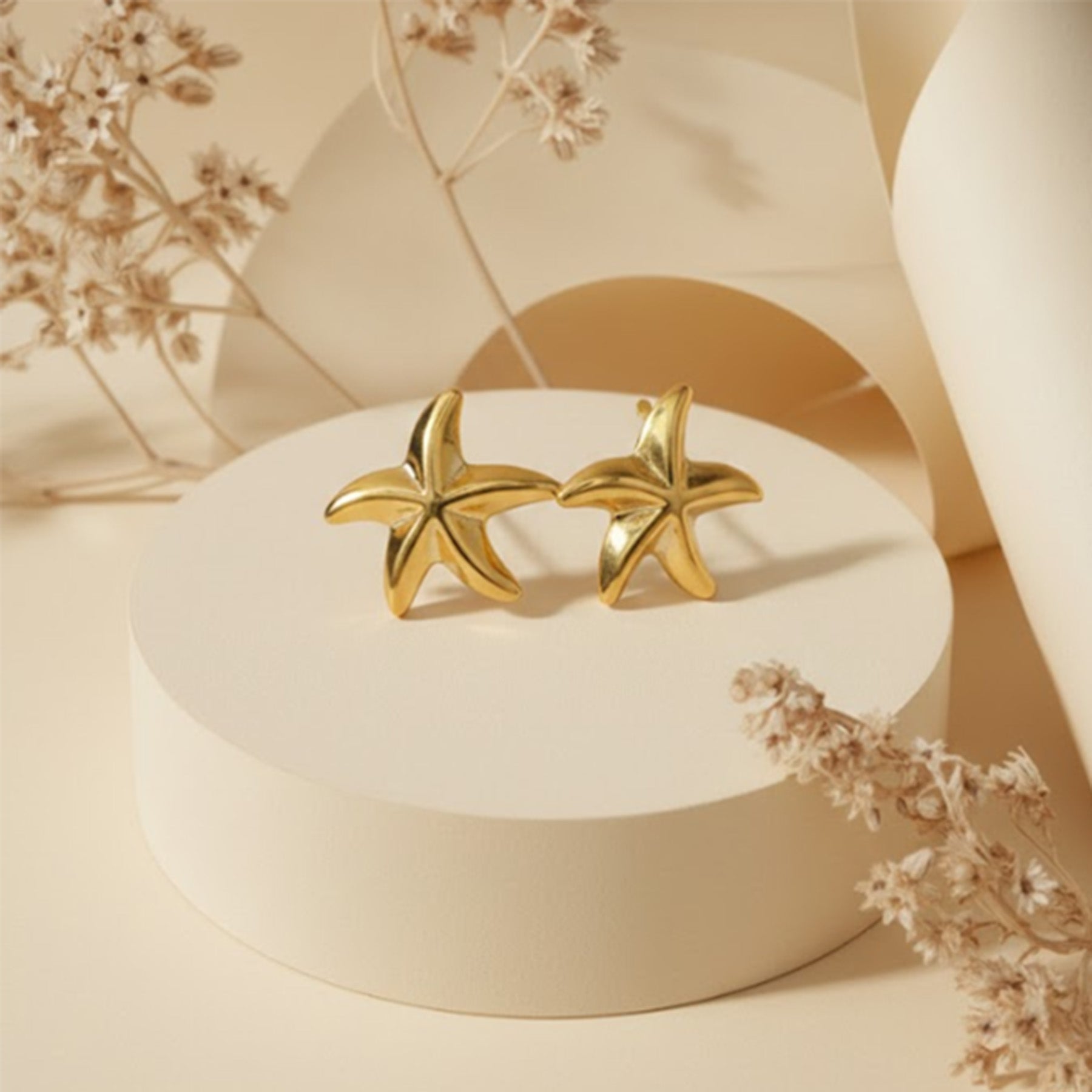 Golden Glow Crescent Hoop Earrings