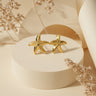 Golden Glow Crescent Hoop Earrings