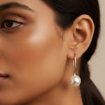 Long Pearl Drop Stud Earrings