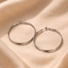 Crystal Shine Silver Hoop Earrings