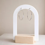 Crystal Shine Silver Hoop Earrings