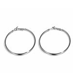 Crystal Shine Silver Hoop Earrings