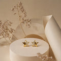 Golden Starburst Stud Earrings