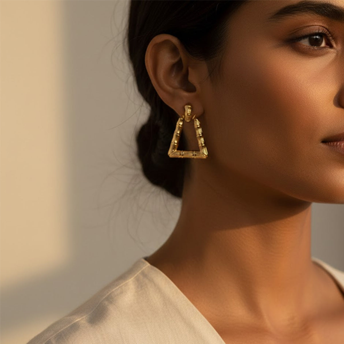 Golden Twist Cascade Hoop Earrings