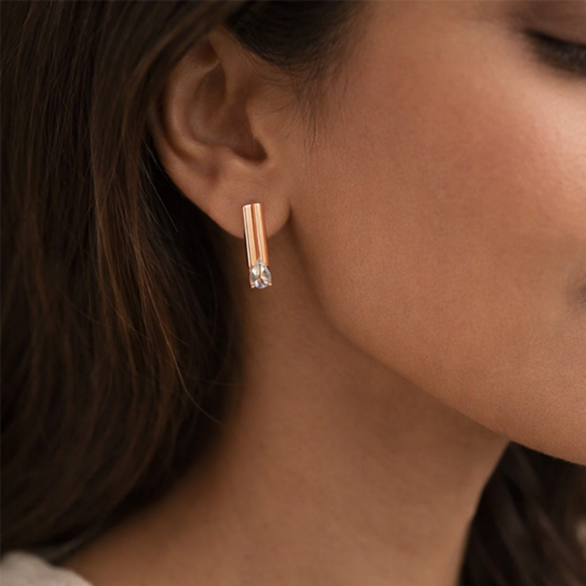 Gold & Silver Bar Stud Earrings