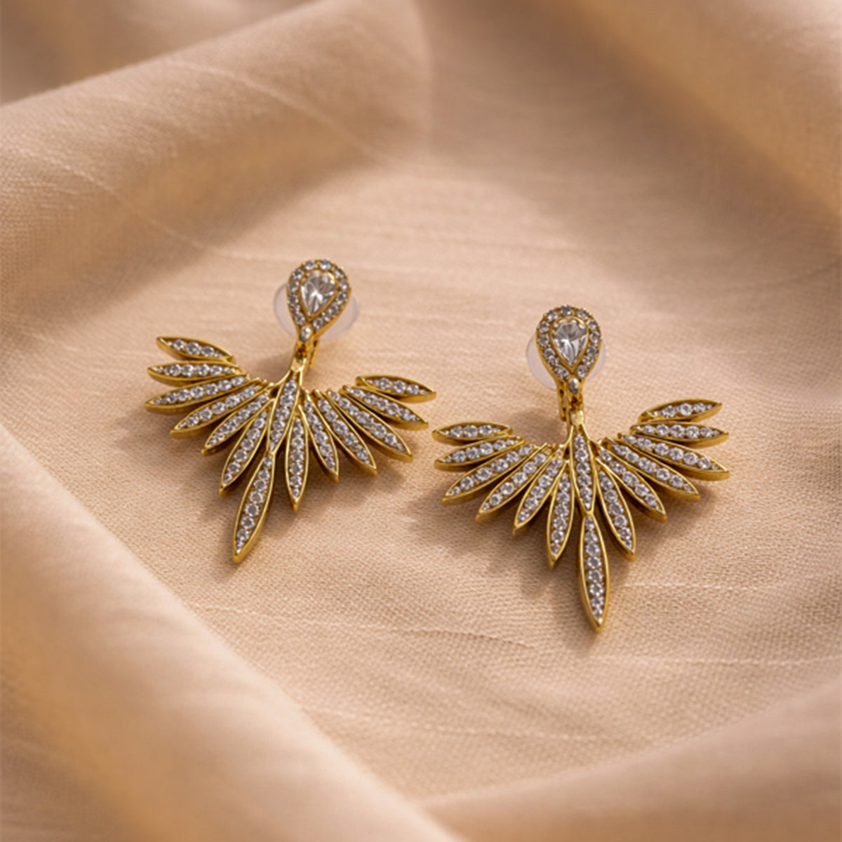 Gold Starburst Statement Earrings