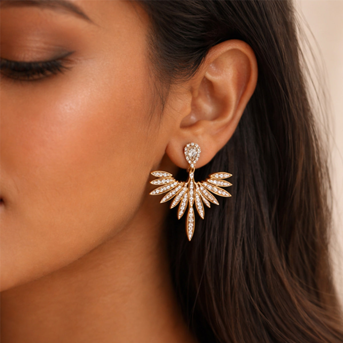 Gold Starburst Statement Earrings