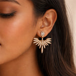Gold Starburst Statement Earrings