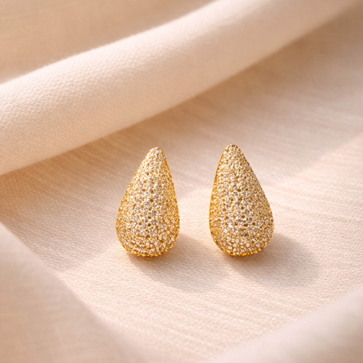 Radiant Crystal Curve Hoop Earrings