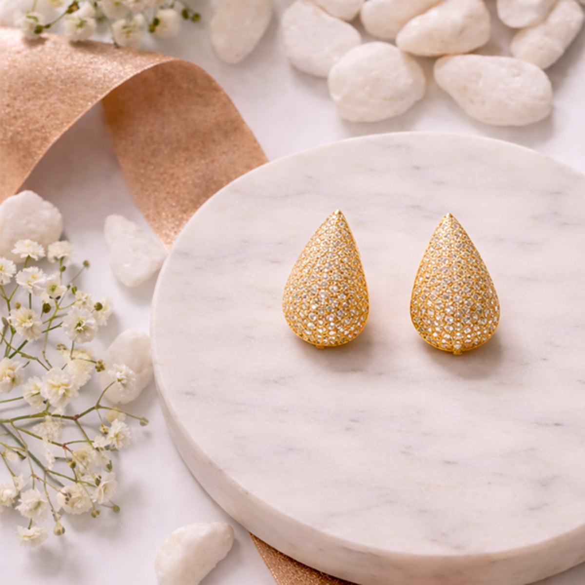 Radiant Crystal Curve Hoop Earrings