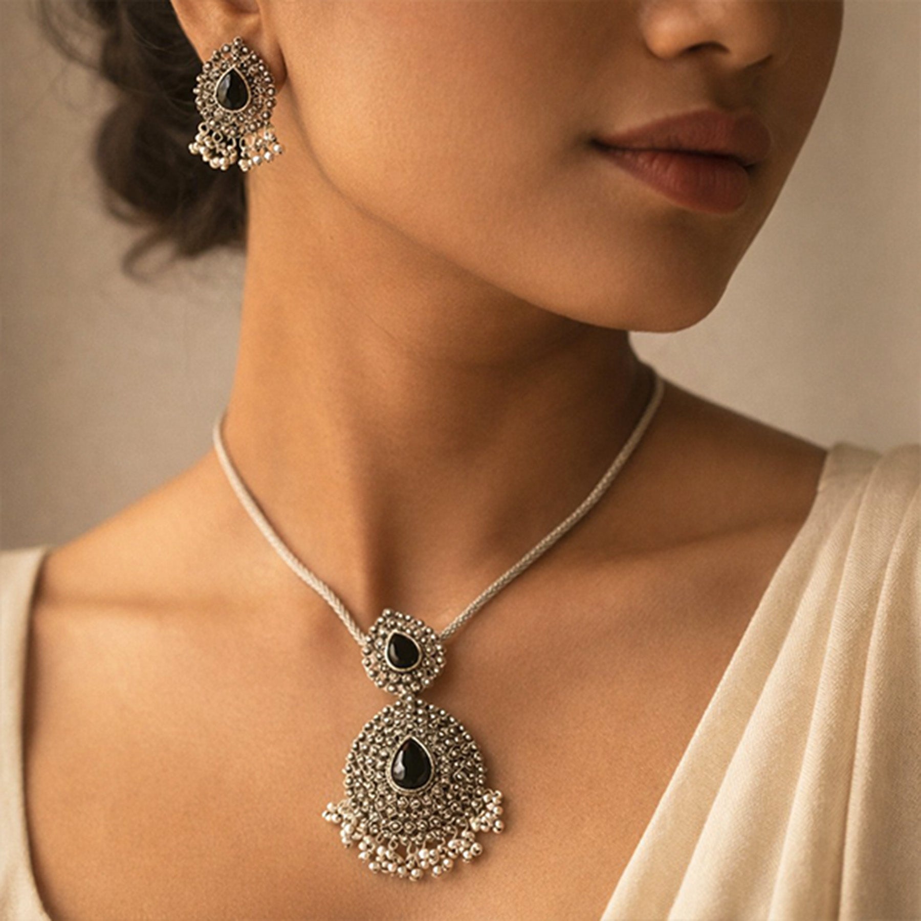 Silver Bloom Statement Necklace