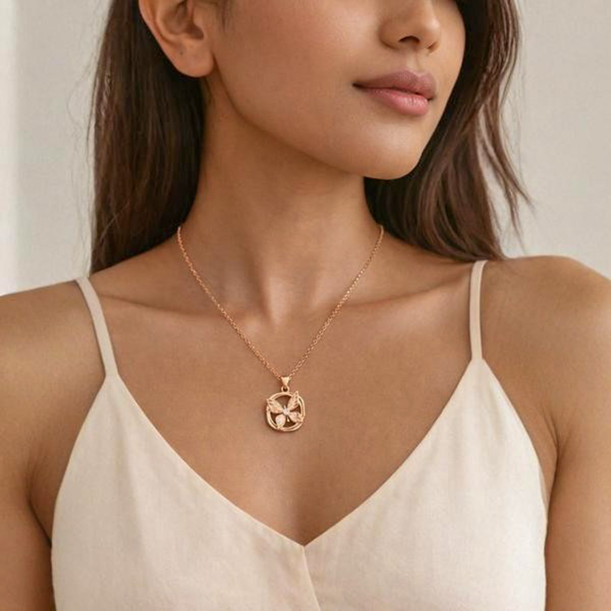 Golden Aura Pendant Necklace
