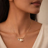 Golden Pearl Balance Pendant Necklace