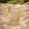 Luxe Gold Mirror Link Statement Necklace