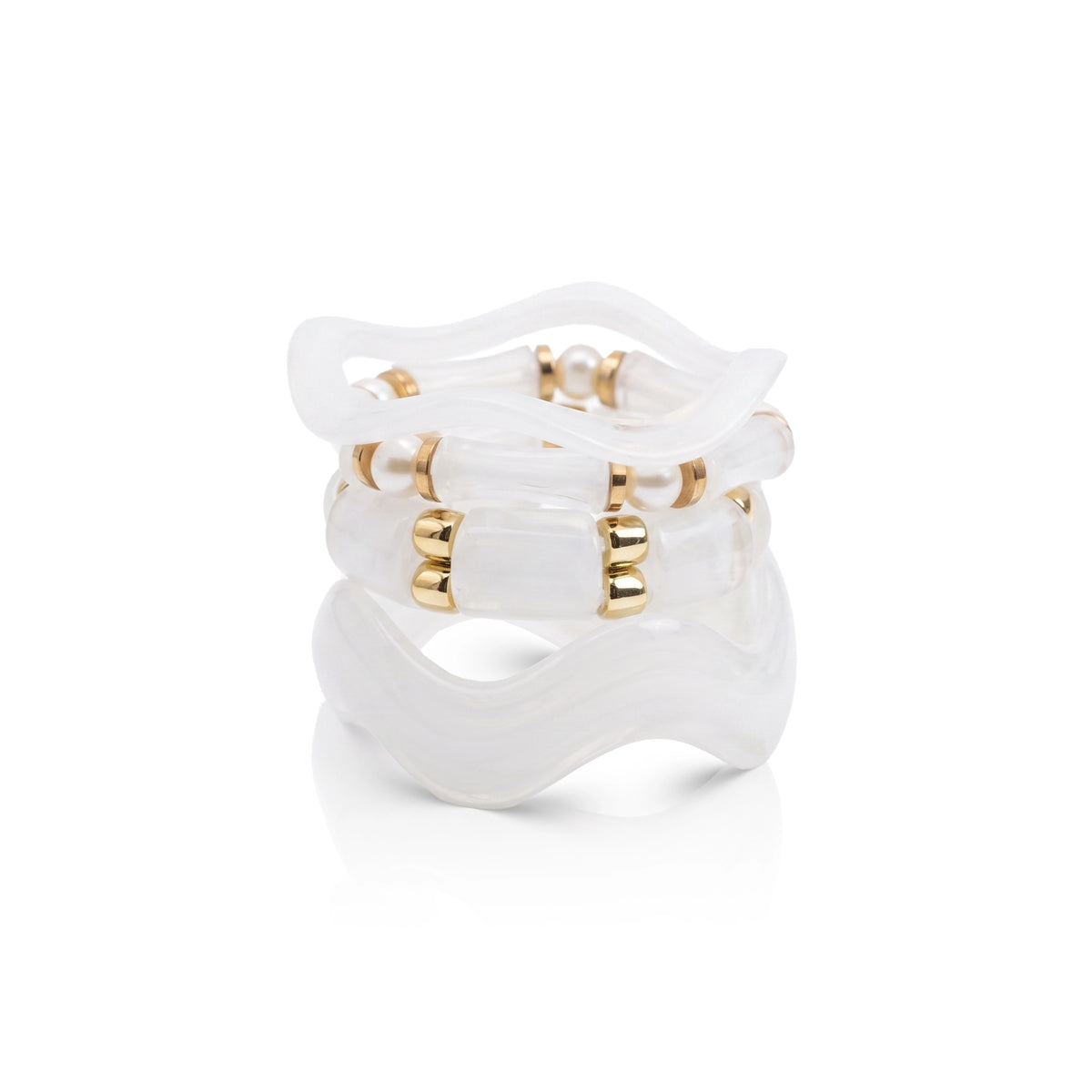 White Marble Kada Bracelet Bangles Set
