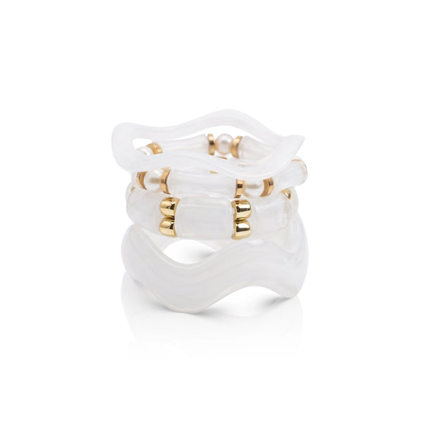 White Marble Kada Bracelet Bangles Set