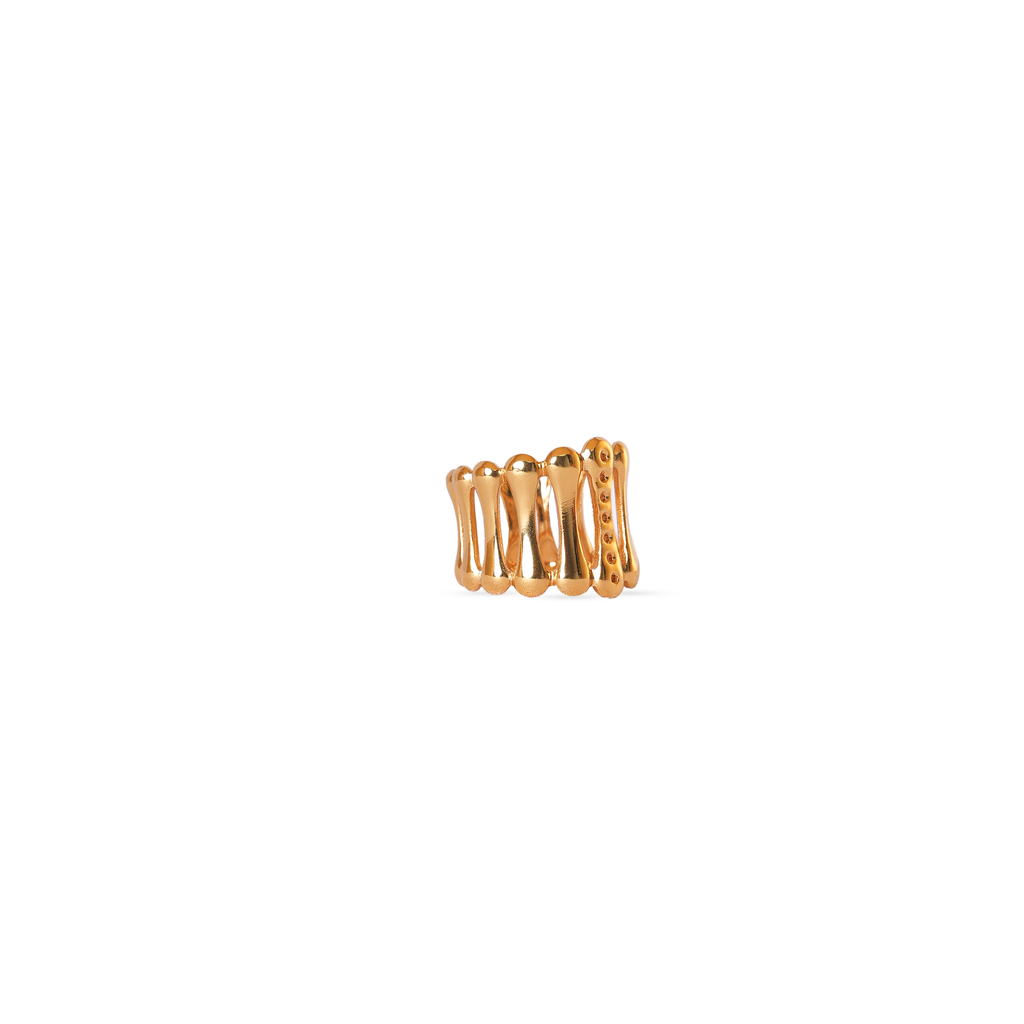 Gold Plated Textured Open Ring