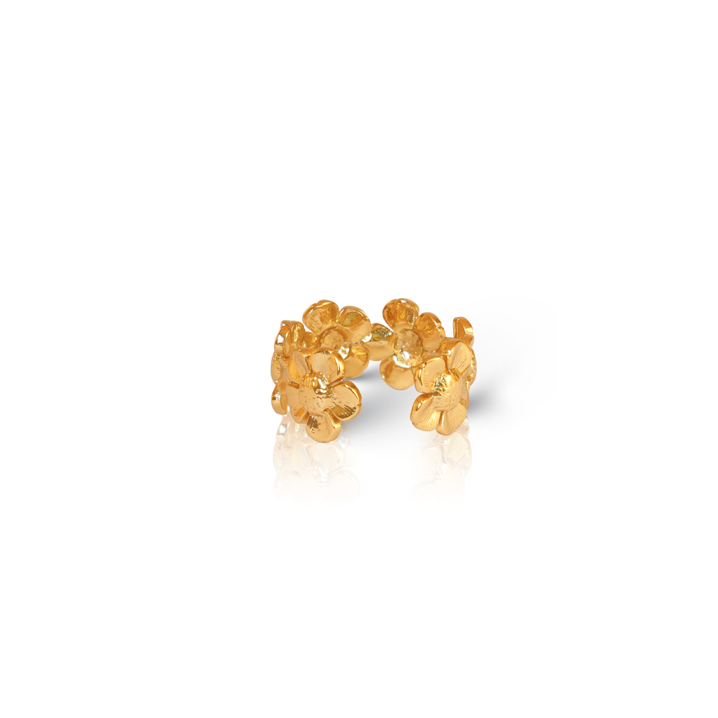 Golden Bloom Charm Ring