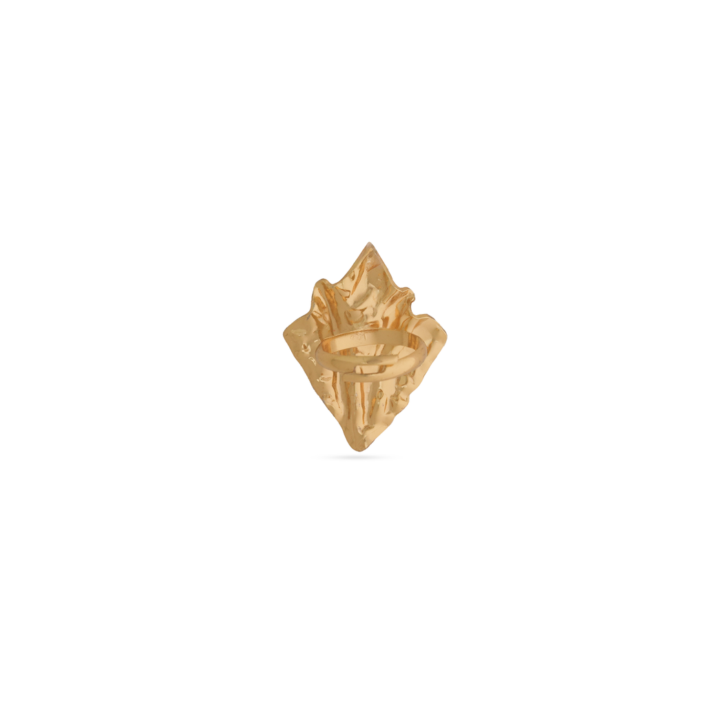 Gold Plated Leaf Ring