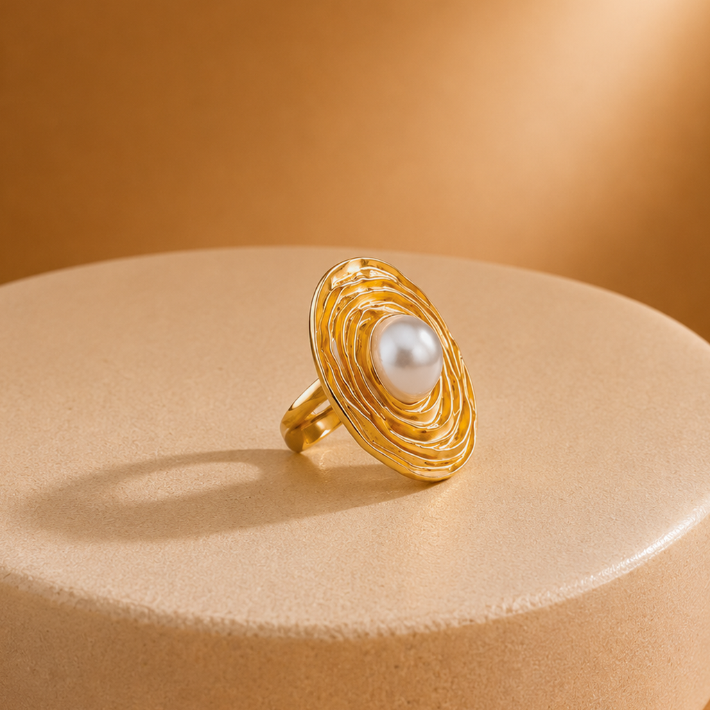 Pearl Orbit Statement Ring