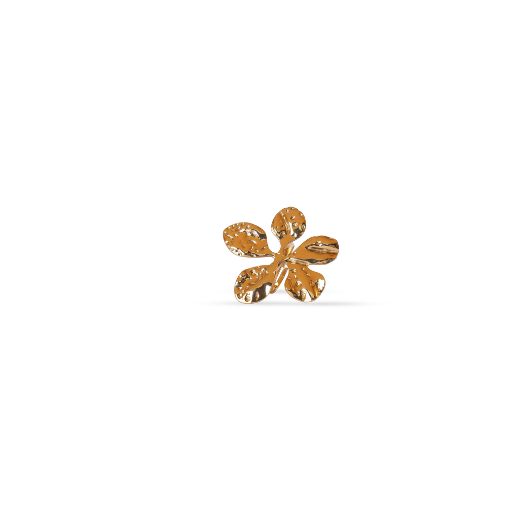 Gold Plated Floral Adjustable Ring for Women