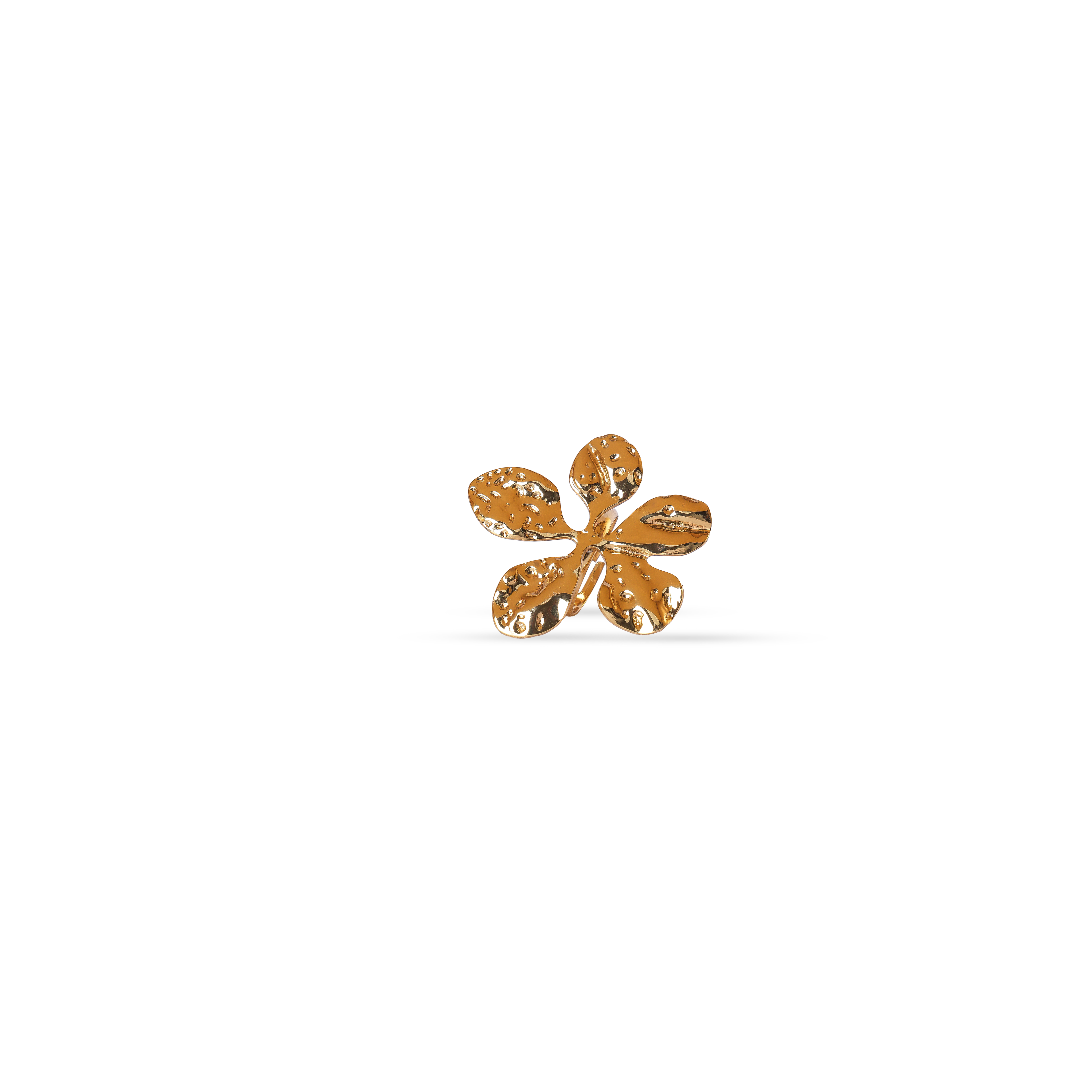 Gold Plated Floral Adjustable Ring for Women