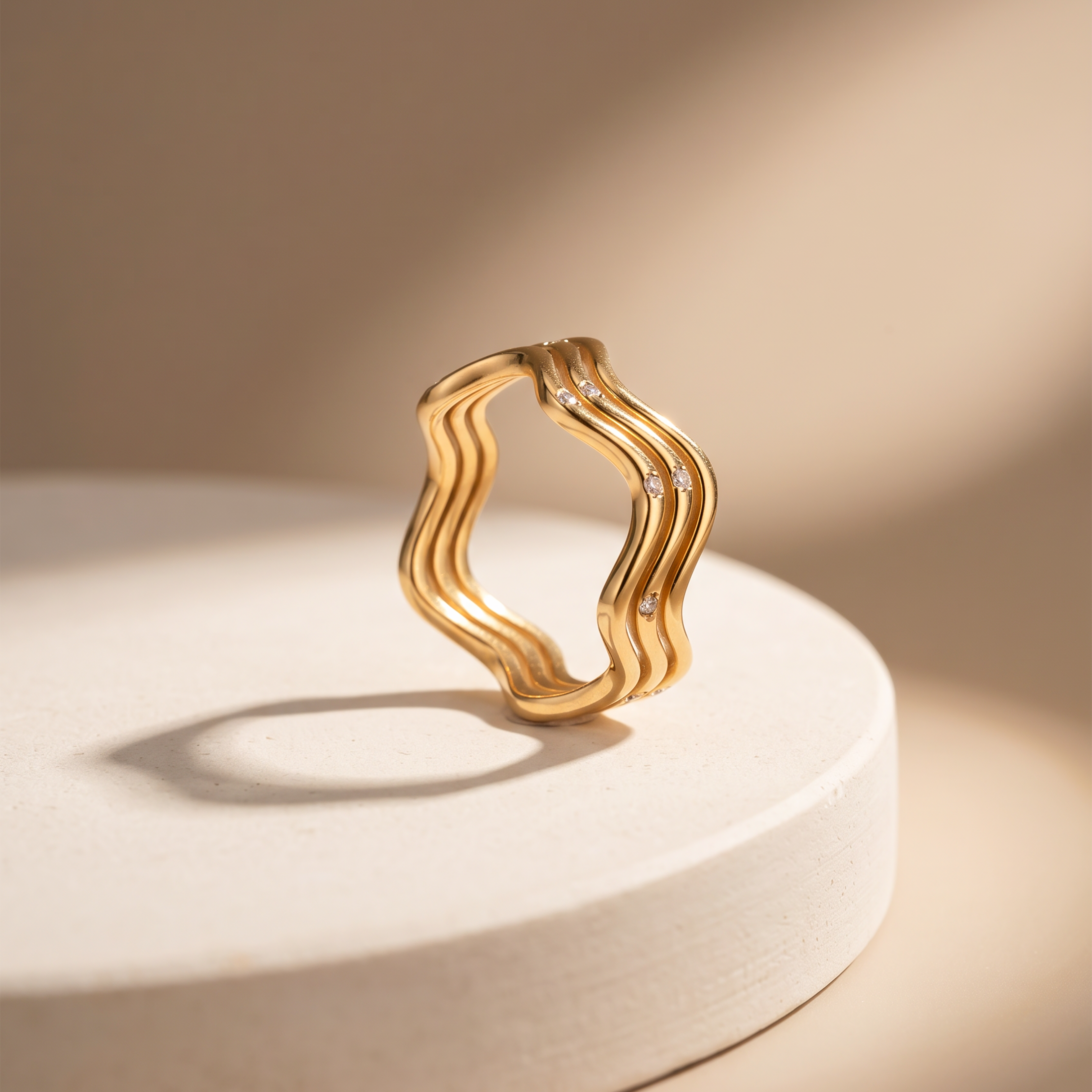 Triple Wave Layered Ring