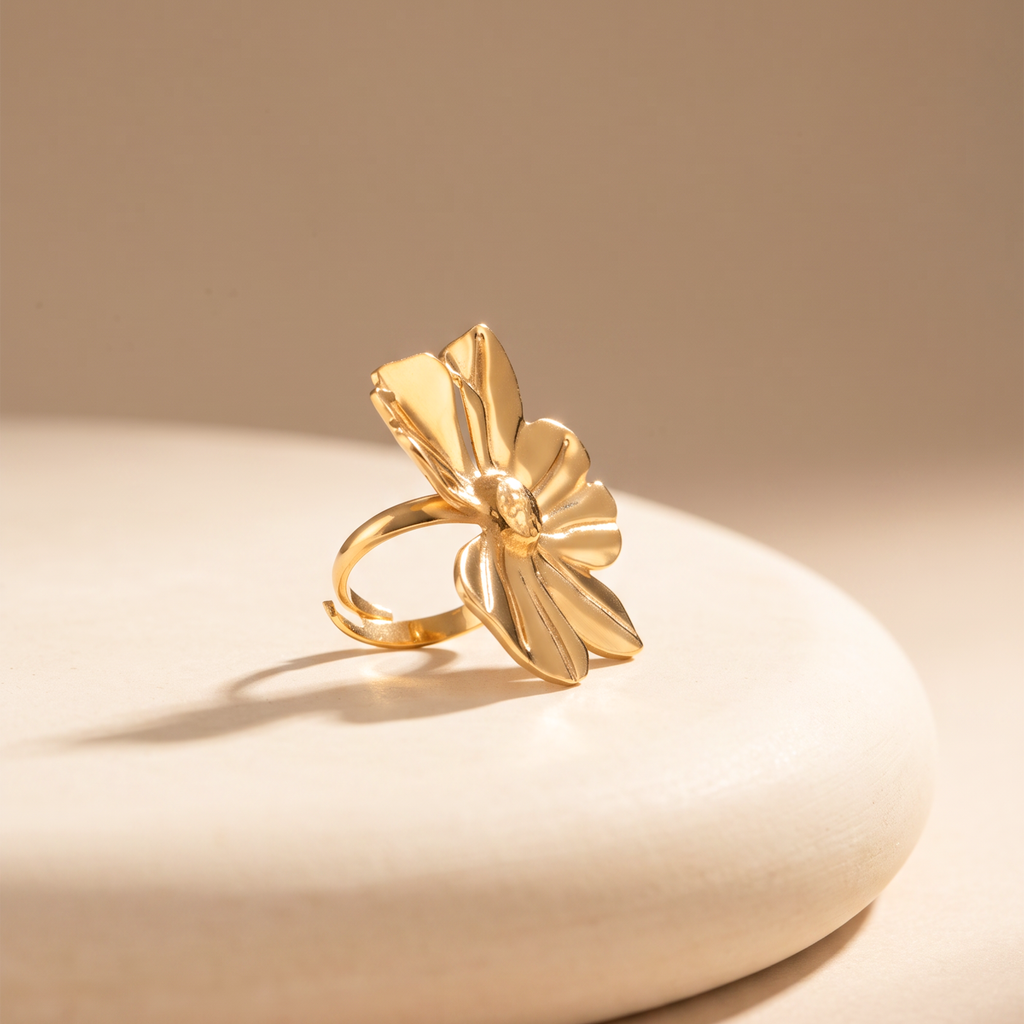 Golden Bloom Adjustable Ring