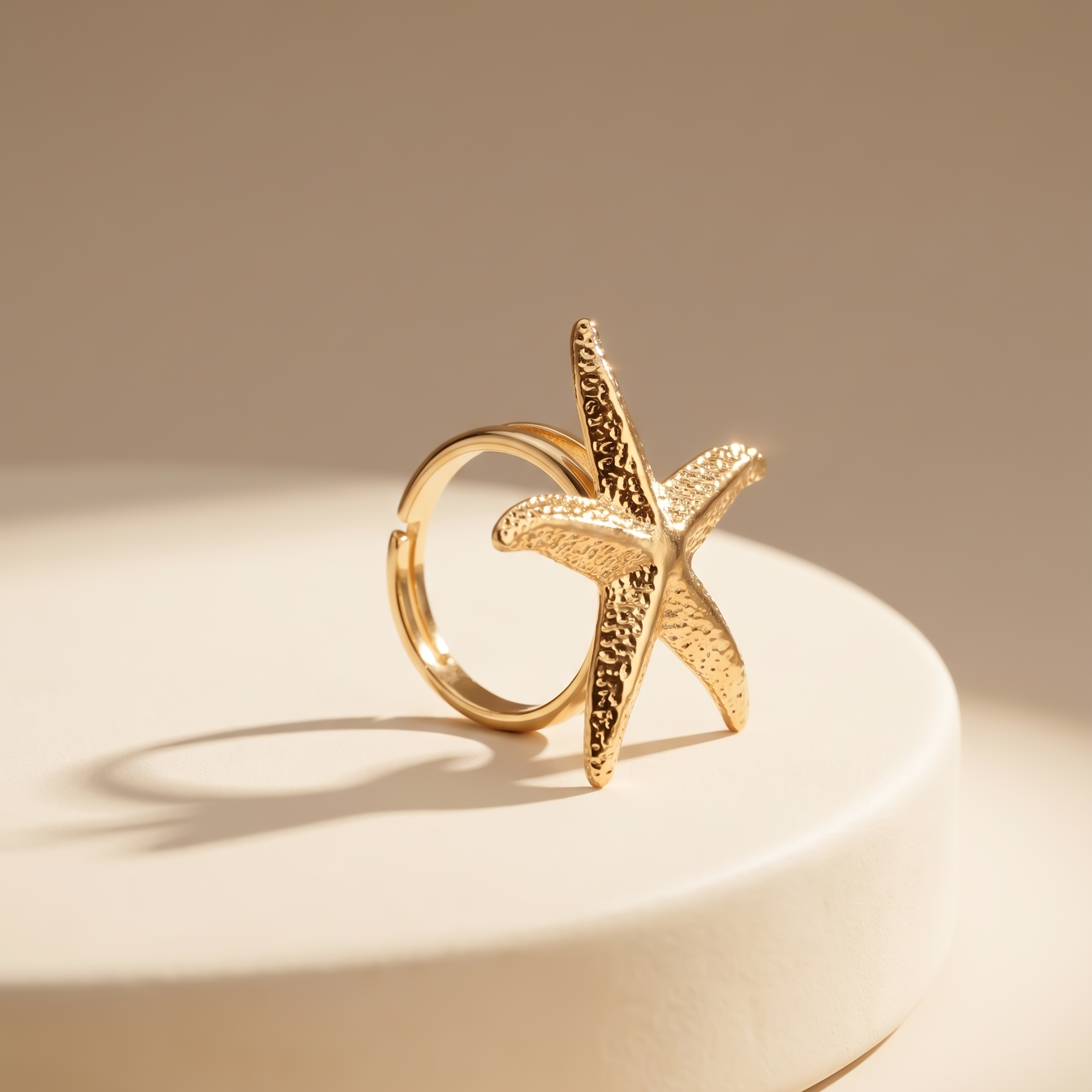 Gold Plated Starfish Ring