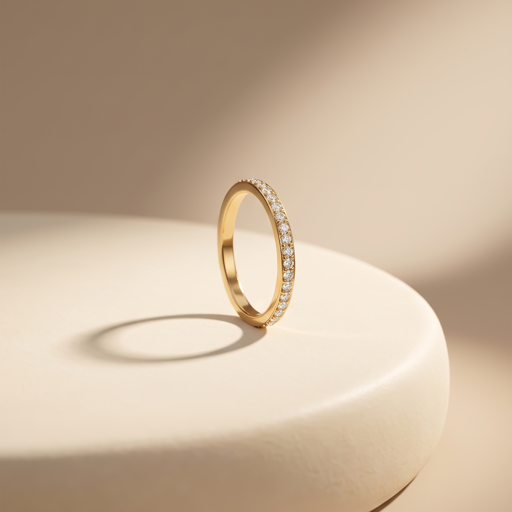 Slim Crystal Band Ring