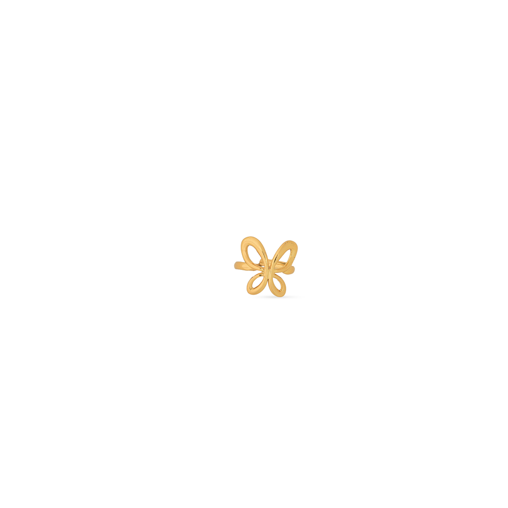 Butterfly Grace adjustable ring for women with gold-plated open design