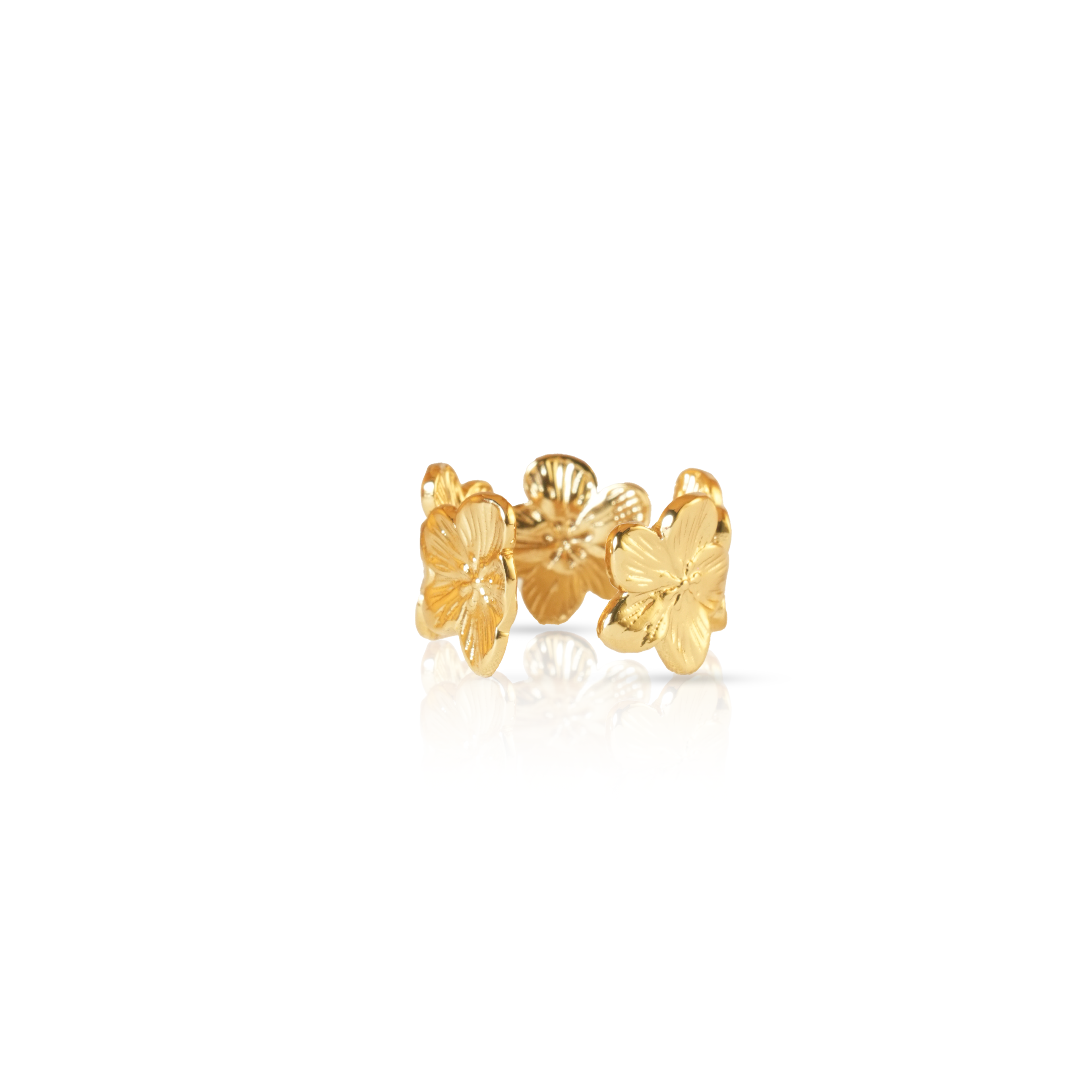Golden Bloom Cluster Ring