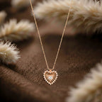 Blush Halo Gold Pendant Necklace