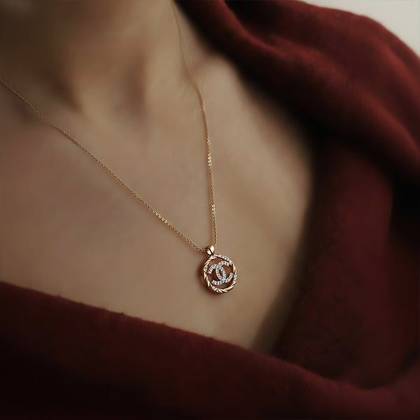 Radiant Gold Spiral Pendant Necklace