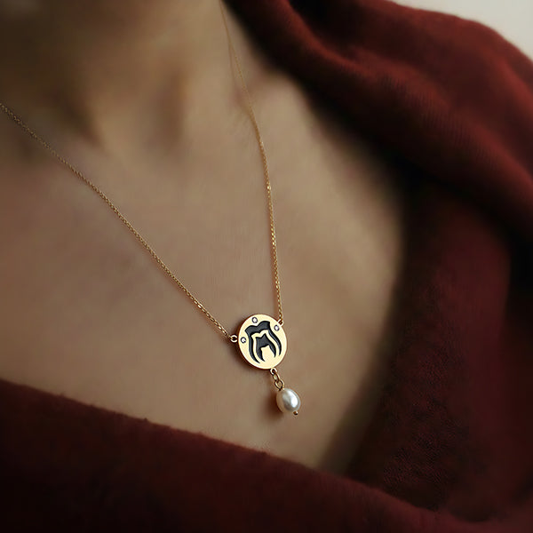 Celestial Pearl Drop Pendant Necklace