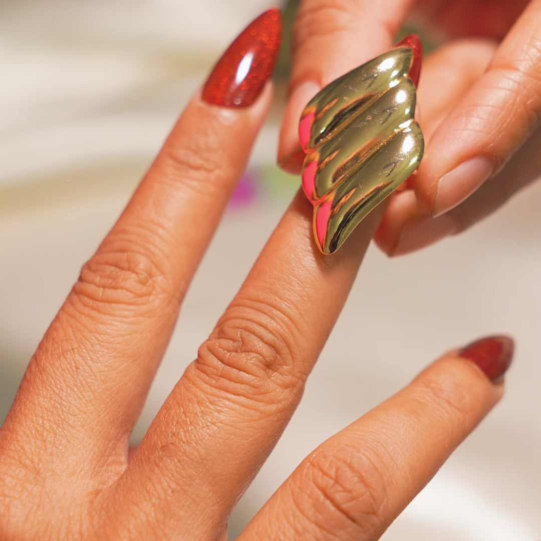 Sculpted Triple Wing Statement Ring