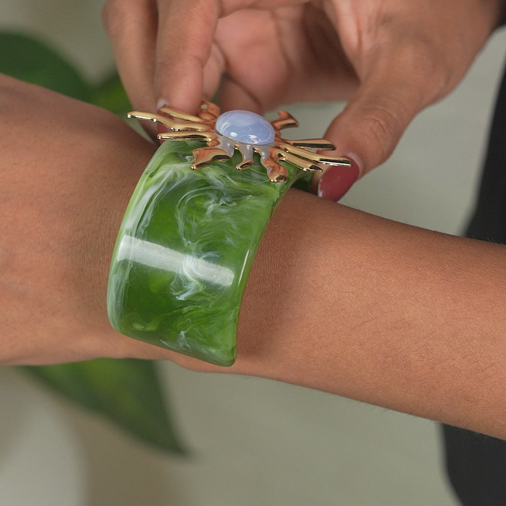 Sunburst Charm Cuff Bracelet